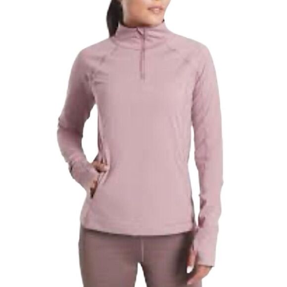 ATHLETA RAINIER HALF ZIP JACKET Flora Mauve Small - Picture 1 of 11